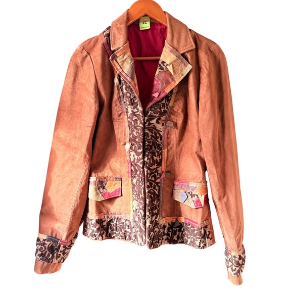 Save The Queen Suede Leather Italian Made‎ Jacket Women's Size Extra Large - Picture 9 of 9